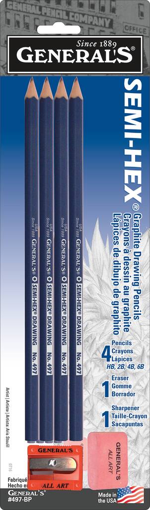 General S Semi Hex Classic Graphite Drawing Pencil Set General S Semi Hex Classic Graphite Drawing Pencil Set